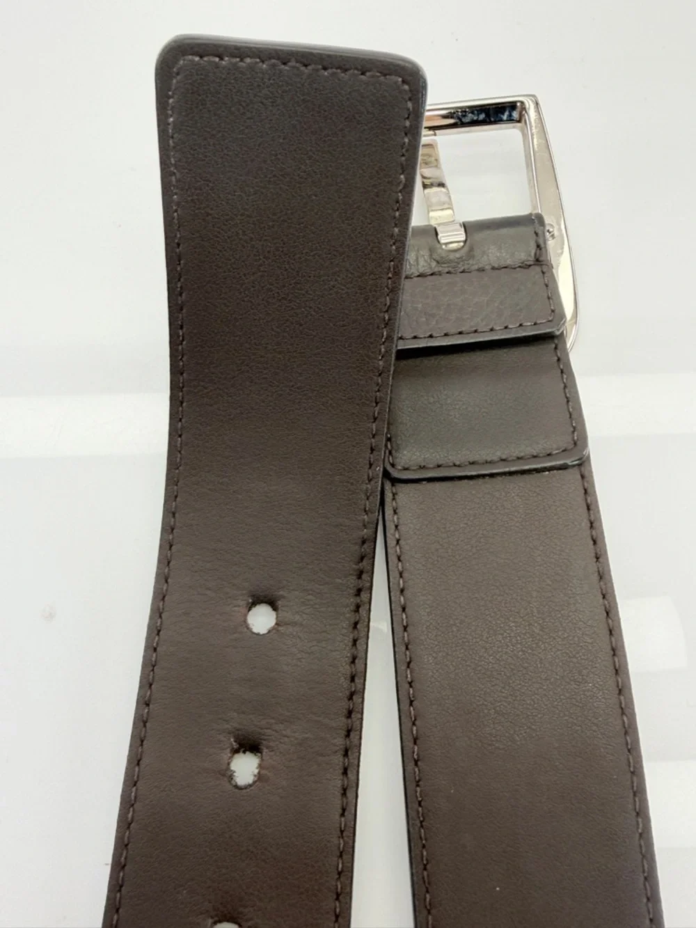 Gucci Mens Beige/Brown GG Canvas Belt with Silver Buckle 75/30